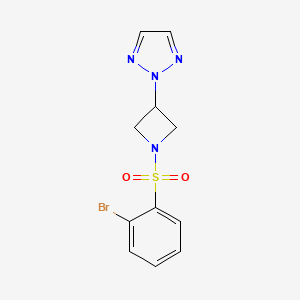 molecular formula C11H11BrN4O2S B2587146 2-(1-((2-bromophenyl)sulfonyl)azetidin-3-yl)-2H-1,2,3-triazole CAS No. 2194847-07-7