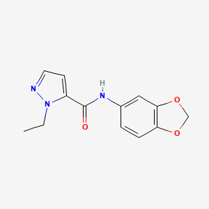 molecular formula C13H13N3O3 B2587147 N-(benzo[d][1,3]dioxol-5-yl)-1-ethyl-1H-pyrazole-5-carboxamide CAS No. 1189452-97-8