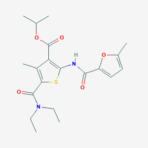 molecular formula C20H26N2O5S B258715 Isopropyl 5-[(diethylamino)carbonyl]-4-methyl-2-[(5-methyl-2-furoyl)amino]-3-thiophenecarboxylate 