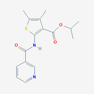 molecular formula C16H18N2O3S B258716 Isopropyl 4,5-dimethyl-2-[(3-pyridinylcarbonyl)amino]-3-thiophenecarboxylate 