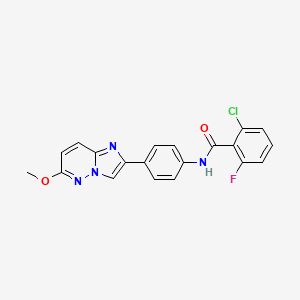 molecular formula C20H14ClFN4O2 B2587165 2-chloro-6-fluoro-N-(4-(6-methoxyimidazo[1,2-b]pyridazin-2-yl)phenyl)benzamide CAS No. 953216-34-7