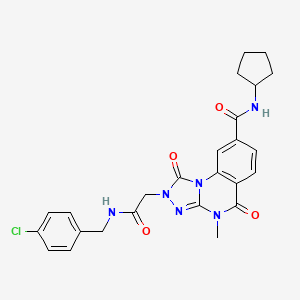 2-(2-((4-chlorobenzyl)amino)-2-oxoethyl)-N-cyclopentyl-4-methyl-1,5-dioxo-1,2,4,5-tetrahydro-[1,2,4]triazolo[4,3-a]quinazoline-8-carboxamide
