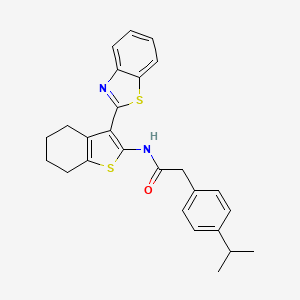 N-(3-(benzo[d]thiazol-2-yl)-4,5,6,7-tetrahydrobenzo[b]thiophen-2-yl)-2-(4-isopropylphenyl)acetamide