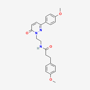 molecular formula C23H25N3O4 B2587173 3-(4-methoxyphenyl)-N-(2-(3-(4-methoxyphenyl)-6-oxopyridazin-1(6H)-yl)ethyl)propanamide CAS No. 921529-42-2