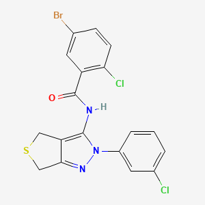 molecular formula C18H12BrCl2N3OS B2587180 5-bromo-2-chloro-N-(2-(3-chlorophenyl)-4,6-dihydro-2H-thieno[3,4-c]pyrazol-3-yl)benzamide CAS No. 450340-86-0