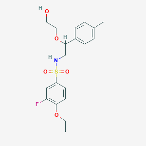 molecular formula C19H24FNO5S B2587189 4-ethoxy-3-fluoro-N-(2-(2-hydroxyethoxy)-2-(p-tolyl)ethyl)benzenesulfonamide CAS No. 1795298-73-5