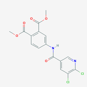 molecular formula C16H12Cl2N2O5 B2587195 1,2-Dimethyl 4-(5,6-dichloropyridine-3-amido)benzene-1,2-dicarboxylate CAS No. 1384639-62-6