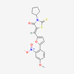 (Z)-3-cyclopentyl-5-((5-(4-methoxy-2-nitrophenyl)furan-2-yl)methylene)-2-thioxothiazolidin-4-one