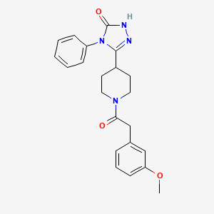 molecular formula C22H24N4O3 B2587212 5-{1-[(3-methoxyphenyl)acetyl]piperidin-4-yl}-4-phenyl-2,4-dihydro-3H-1,2,4-triazol-3-one CAS No. 1775519-50-0