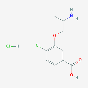 molecular formula C10H13Cl2NO3 B2587217 3-(2-Aminopropoxy)-4-chlorobenzoic acid;hydrochloride CAS No. 2413870-13-8