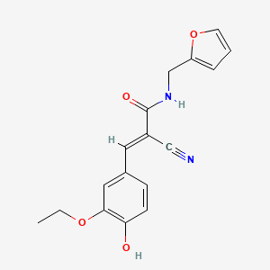 molecular formula C17H16N2O4 B2587219 (2E)-2-cyano-3-(3-ethoxy-4-hydroxyphenyl)-N-(furan-2-ylmethyl)prop-2-enamide CAS No. 340319-43-9