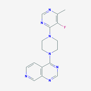 molecular formula C16H16FN7 B2587222 4-[4-(5-Fluoro-6-methylpyrimidin-4-yl)piperazin-1-yl]pyrido[3,4-d]pyrimidine CAS No. 2380173-22-6