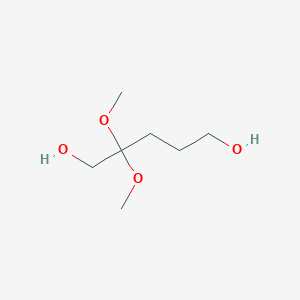 molecular formula C7H16O4 B2587225 2,2-二甲氧基戊烷-1,5-二醇 CAS No. 1403495-63-5