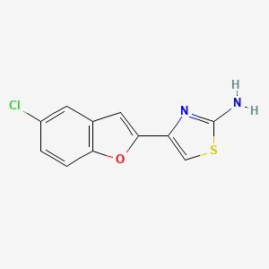 molecular formula C11H7ClN2OS B2587226 4-(5-Chloro-1-benzofuran-2-yl)-1,3-thiazol-2-amine CAS No. 501650-75-5