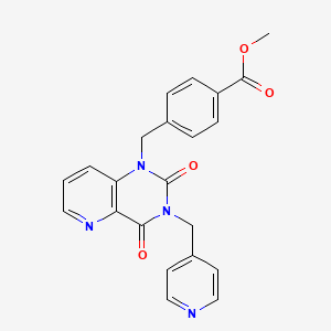 molecular formula C22H18N4O4 B2587232 4-((2,4-二氧代-3-（吡啶-4-基甲基）-3,4-二氢吡啶并[3,2-d]嘧啶-1(2H)-基）甲基）苯甲酸甲酯 CAS No. 941902-81-4