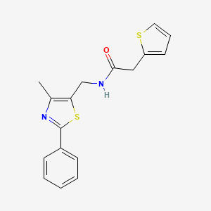 molecular formula C17H16N2OS2 B2587233 N-((4-methyl-2-phenylthiazol-5-yl)methyl)-2-(thiophen-2-yl)acetamide CAS No. 1396767-41-1