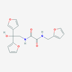 molecular formula C17H16N2O6 B2587236 N1-(2-(furan-2-yl)-2-(furan-3-yl)-2-hydroxyethyl)-N2-(furan-2-ylmethyl)oxalamide CAS No. 2034622-06-3