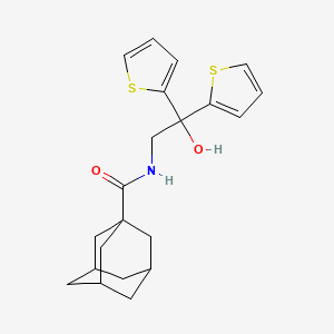 molecular formula C21H25NO2S2 B2587237 (3r,5r,7r)-N-(2-hydroxy-2,2-di(thiophen-2-yl)ethyl)adamantane-1-carboxamide CAS No. 2034584-67-1