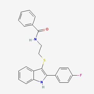 N-(2-((2-(4-fluorophenyl)-1H-indol-3-yl)thio)ethyl)benzamide