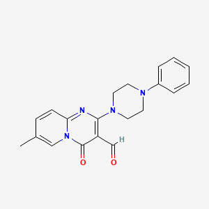molecular formula C20H20N4O2 B2587240 7-Methyl-4-oxo-2-(4-phenylpiperazin-1-yl)pyrido[1,2-a]pyrimidine-3-carbaldehyde CAS No. 839680-02-3