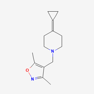 molecular formula C14H20N2O B2587242 4-[(4-环丙基亚烷基哌啶-1-基)甲基]-3,5-二甲基-1,2-恶唑 CAS No. 2034551-73-8