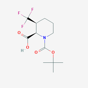 (2R,3S)-1-[(2-Methylpropan-2-yl)oxycarbonyl]-3-(trifluoromethyl)piperidine-2-carboxylic acid