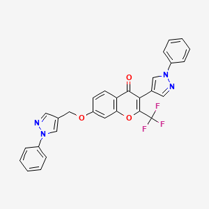 3-(1-Phenylpyrazol-4-yl)-7-[(1-phenylpyrazol-4-yl)methoxy]-2-(trifluoromethyl)chromen-4-one
