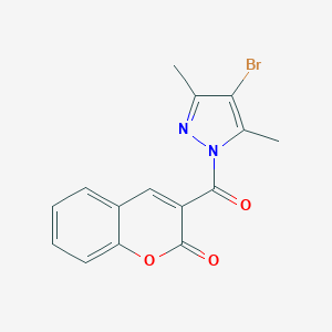 molecular formula C15H11BrN2O3 B258725 3-[(4-bromo-3,5-dimethyl-1H-pyrazol-1-yl)carbonyl]-2H-chromen-2-one 