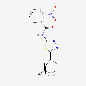 molecular formula C19H20N4O3S B2587251 N-[5-(1-金刚烷基)-1,3,4-噻二唑-2-基]-2-硝基苯甲酰胺 CAS No. 392240-71-0