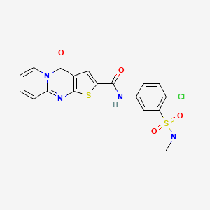 molecular formula C19H15ClN4O4S2 B2587254 N-[4-chloro-3-(dimethylsulfamoyl)phenyl]-4-oxo-4H-pyrido[1,2-a]thieno[2,3-d]pyrimidine-2-carboxamide CAS No. 519050-49-8