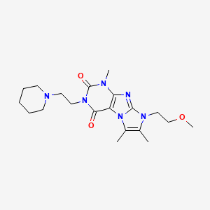 molecular formula C20H30N6O3 B2587257 6-(2-Methoxyethyl)-4,7,8-trimethyl-2-(2-piperidin-1-ylethyl)purino[7,8-a]imidazole-1,3-dione CAS No. 878411-28-0