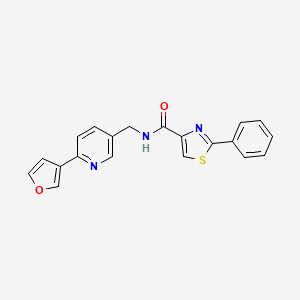 molecular formula C20H15N3O2S B2587263 N-((6-(furan-3-yl)pyridin-3-yl)methyl)-2-phenylthiazole-4-carboxamide CAS No. 2034561-19-6