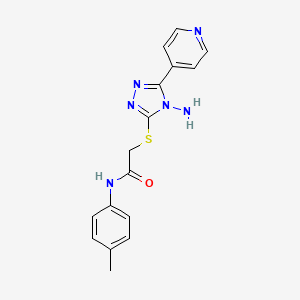 molecular formula C16H16N6OS B2587268 2-{[4-氨基-5-(吡啶-4-基)-4H-1,2,4-三唑-3-基]硫代}-N-(4-甲基苯基)乙酰胺 CAS No. 880801-40-1
