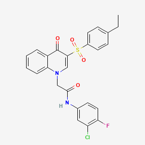 molecular formula C25H20ClFN2O4S B2587275 N-(3-chloro-4-fluorophenyl)-2-(3-((4-ethylphenyl)sulfonyl)-4-oxoquinolin-1(4H)-yl)acetamide CAS No. 895650-37-0