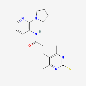 molecular formula C19H25N5OS B2587277 3-[4,6-dimethyl-2-(methylsulfanyl)pyrimidin-5-yl]-N-[2-(pyrrolidin-1-yl)pyridin-3-yl]propanamide CAS No. 1223734-09-5