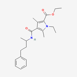 molecular formula C22H30N2O3 B2587280 ethyl 1-ethyl-3,5-dimethyl-4-((4-phenylbutan-2-yl)carbamoyl)-1H-pyrrole-2-carboxylate CAS No. 863006-46-6