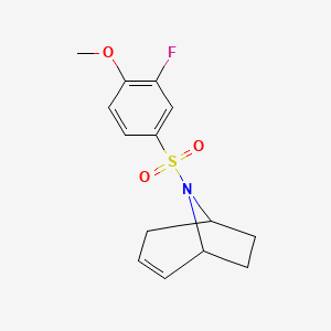 molecular formula C14H16FNO3S B2587282 (1R,5S)-8-((3-fluoro-4-methoxyphenyl)sulfonyl)-8-azabicyclo[3.2.1]oct-2-ene CAS No. 1797571-30-2