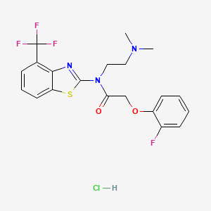molecular formula C20H20ClF4N3O2S B2587284 N-(2-(dimethylamino)ethyl)-2-(2-fluorophenoxy)-N-(4-(trifluoromethyl)benzo[d]thiazol-2-yl)acetamide hydrochloride CAS No. 1396567-93-3