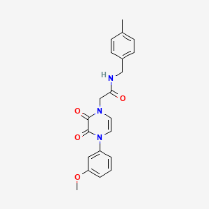 molecular formula C21H21N3O4 B2587285 2-(4-(3-甲氧苯基)-2,3-二氧代-3,4-二氢吡嗪-1(2H)-基)-N-(4-甲基苄基)乙酰胺 CAS No. 891867-52-0