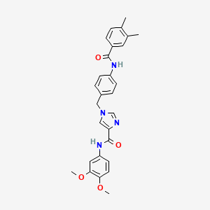 N-(3,4-dimethoxyphenyl)-1-{[4-(3,4-dimethylbenzamido)phenyl]methyl}-1H-imidazole-4-carboxamide