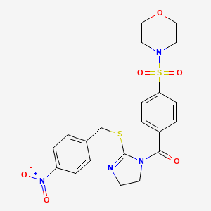 (4-(morpholinosulfonyl)phenyl)(2-((4-nitrobenzyl)thio)-4,5-dihydro-1H-imidazol-1-yl)methanone