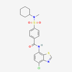 molecular formula C21H22ClN3O3S2 B2587293 N-(4-chlorobenzo[d]thiazol-7-yl)-4-(N-cyclohexyl-N-methylsulfamoyl)benzamide CAS No. 932325-95-6