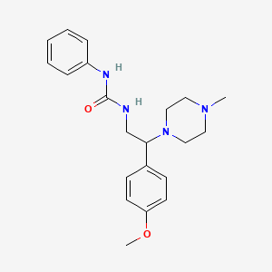 molecular formula C21H28N4O2 B2587297 1-(2-(4-甲氧基苯基)-2-(4-甲基哌嗪-1-基)乙基)-3-苯基脲 CAS No. 898448-40-3