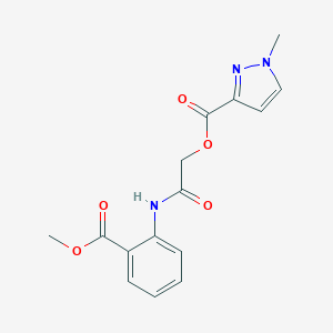 molecular formula C15H15N3O5 B258730 2-[2-(methoxycarbonyl)anilino]-2-oxoethyl 1-methyl-1H-pyrazole-3-carboxylate 