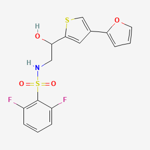 2,6-Difluoro-N-[2-[4-(furan-2-yl)thiophen-2-yl]-2-hydroxyethyl]benzenesulfonamide