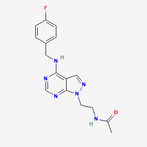 N-(2-(4-((4-fluorobenzyl)amino)-1H-pyrazolo[3,4-d]pyrimidin-1-yl)ethyl)acetamide