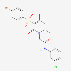 molecular formula C21H18BrClN2O4S B2587309 2-(3-((4-bromophenyl)sulfonyl)-4,6-dimethyl-2-oxopyridin-1(2H)-yl)-N-(3-chlorophenyl)acetamide CAS No. 1251628-71-3