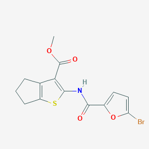 molecular formula C14H12BrNO4S B258731 methyl 2-[(5-bromo-2-furoyl)amino]-5,6-dihydro-4H-cyclopenta[b]thiophene-3-carboxylate 
