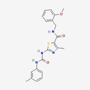 molecular formula C21H22N4O3S B2587321 N-(2-甲氧基苄基)-4-甲基-2-(3-(邻甲苯基)脲基)噻唑-5-甲酰胺 CAS No. 942010-57-3