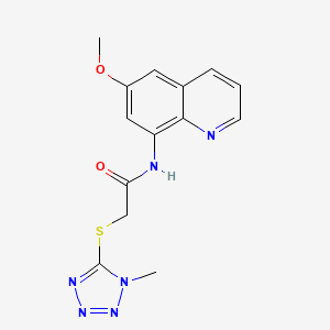 molecular formula C14H14N6O2S B2587336 N-(6-methoxyquinolin-8-yl)-2-((1-methyl-1H-tetrazol-5-yl)thio)acetamide CAS No. 1206992-34-8